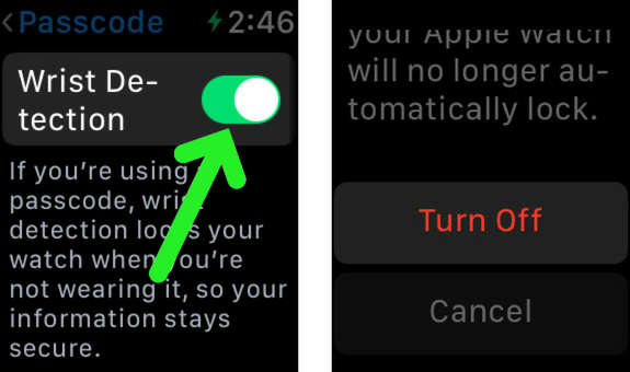 desactiva a detección de pulso na aplicación de axustes de Apple Watch