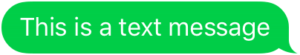 mensaxe de texto en burbulla verde