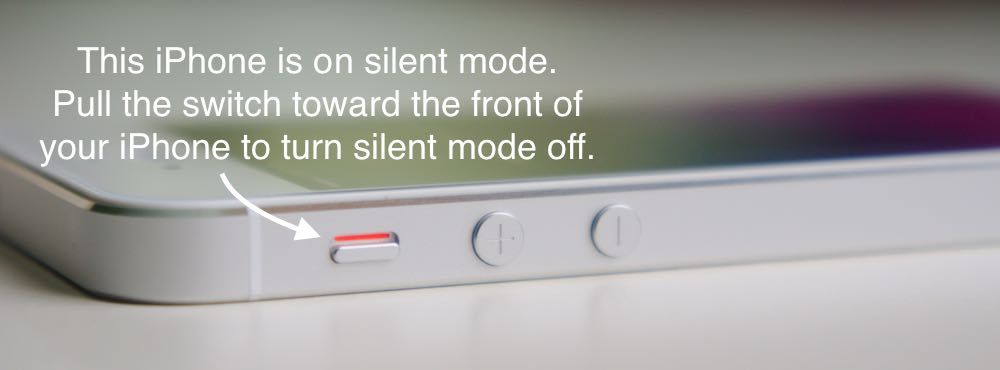 Mueva el interruptor silencioso del iPhone hacia adelante